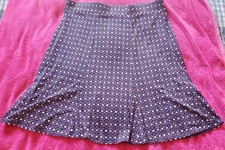 Ladies SAG HARBOR Black White Purple Pull-on Skirt Stretch, L