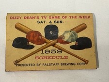 RARE 1959 Falstaff CBS TV Games Of The Week Pocket Schedule, Dizzy Dean