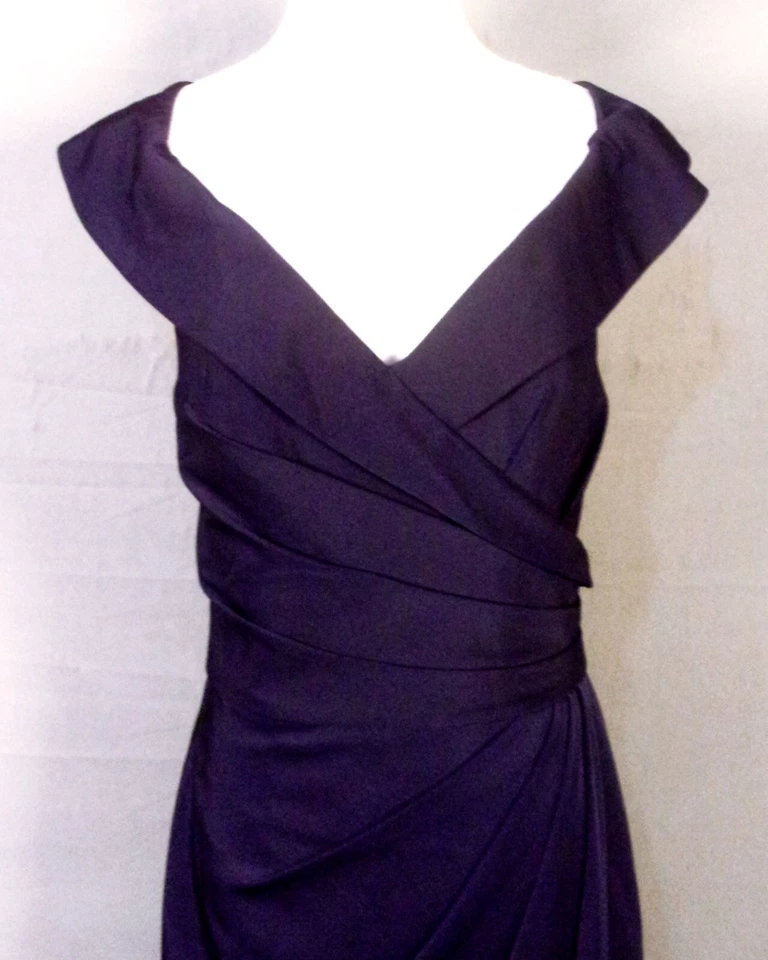 Usado en Excelente Condición La Femme Azul Medianoche Formal Vestido de Noche Baile de graduación Acanalado Talla 10 Foto 2 de 4