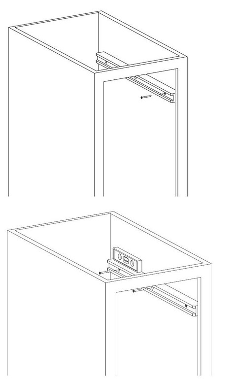 Fruit and Vegetable Cabinet-mount Wood Sliding Basket Kit