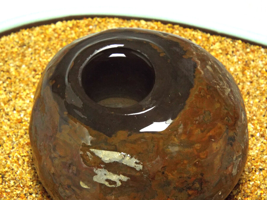 Japanese Vintage Suiseki Water Reservoir Stone 鉄岩石 / W10.5×H