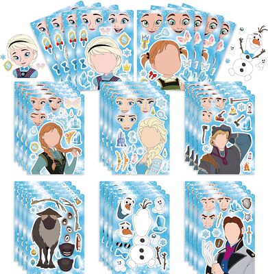 24 Stück Frozen Make a Face DIY Aufkleber, Frozen Birthday Party Favors 