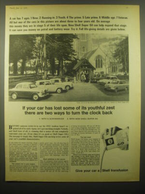 1965 Shell Super Oil Ad - If your car has lost some of its youthful zest