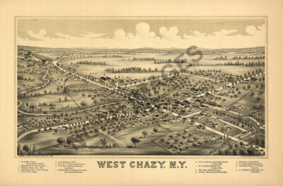 Panoramic Map of West Chazy NY 16x24