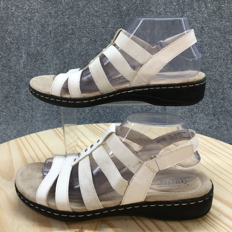 Sandalias Croft And Barrow para mujer 9 M Etude con tiras con tirantes de cuero sintético blanco Foto 2 de 4