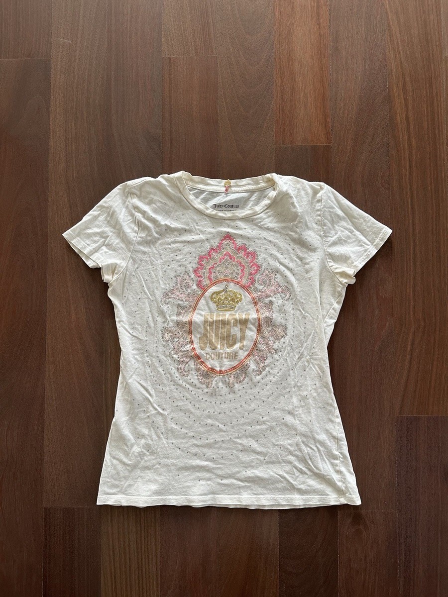 JUICY COUTURE★ rhinestones Logo T-shirt JC207 Juicy Couture Rhinestone Logo Graphic Tee T-shirt | eBay