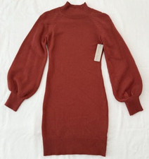 New Boutique Lizard Thicket Rust Long Sleeve Sweater Dress Size S NWT