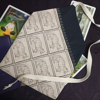 Hexen Katze Tarotbeutel, Tarotbeutel Beutel, Tarotkartentasche, Runentasche, Oghambeutel