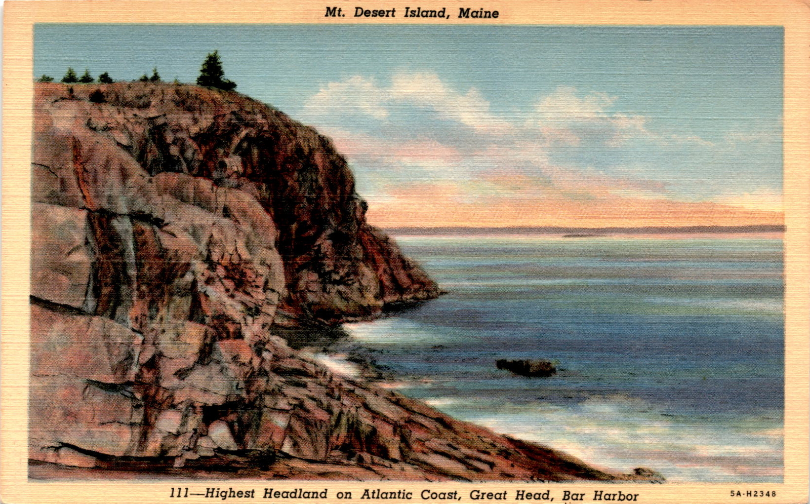 Mt. Desert Island, Maine, Great Head, Bar Harbor Postcard