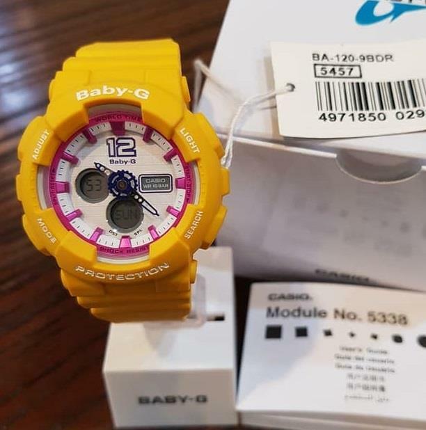 BABY-G BA-120-9BDR ビビッドカラー新品タグ付　イエロー Casio Baby-G BA-120-9B Sporty Fashion Ladies Analog Digital