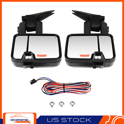 Power Heated Clearance Arrow Signal Tow Mirror For 99-02 Chevry Silverado Sierra