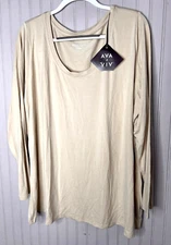 AVA VIV  Women TOP 1X Layer Beige Light Pullover Quality Comfort Minimalist NEW