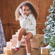 NEW Janie and Jack Cream and Sugar Cable Knit Sweater Shorts Girls 6 NWT