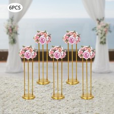 6 Pcs Columnar Gold Decorative Flower Stands Display Stand For Weddings 20 60cm