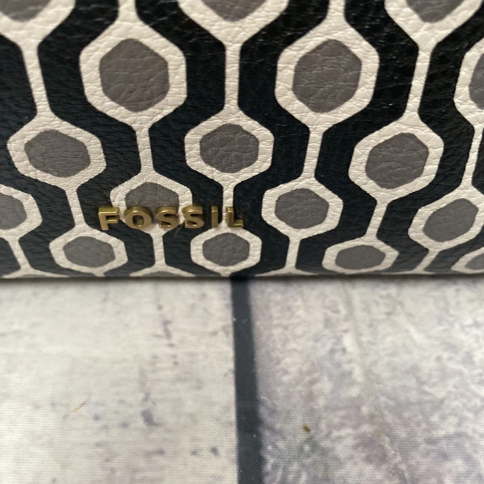 Bolso de Hombro Fossil Estampado Geométrico Doble Correas Material Hecho por el Hombre Foto 2 de 4