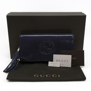 Gucci-Blue-Soho-Patent-Leather-Clutch-with-Tassle