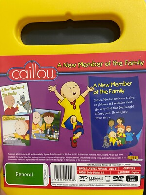Caillou - A New Member Of The Family region 4 DVD (animated