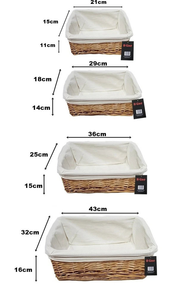 WICKER WILLOW STORAGE BASKETS LINING CHRISTMAS GIFT MAKE YOUR OWN HAMPER LARGE - Image 4 of 4