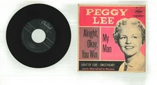 PEGGY LEE / Alright, Okay, You Win CAPITOL EAP 1-1213 1959 EP VG+