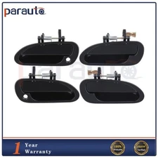4Pcs Door Handle Black Outside Right Left Front Rear Fits 98-02 Honda Accord
