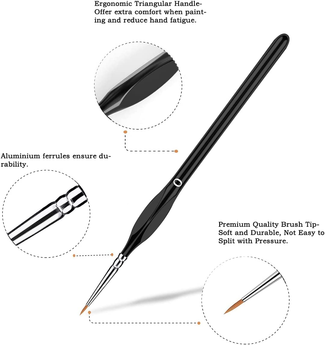 Fine Detail Paint Brushes Set, 5 Pcs Small Artist Paint Brush for Acrylic Oil eBay