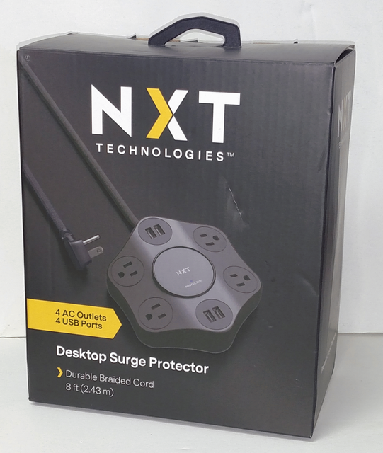 NXT Technologies 4-outlet Plus USB Surge Protector 8' Cord 500 Joules ...