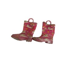 Member's Mark Girl's Waterproof Light Up Pull-On Rain Boots, Unicorn Size 7/8
