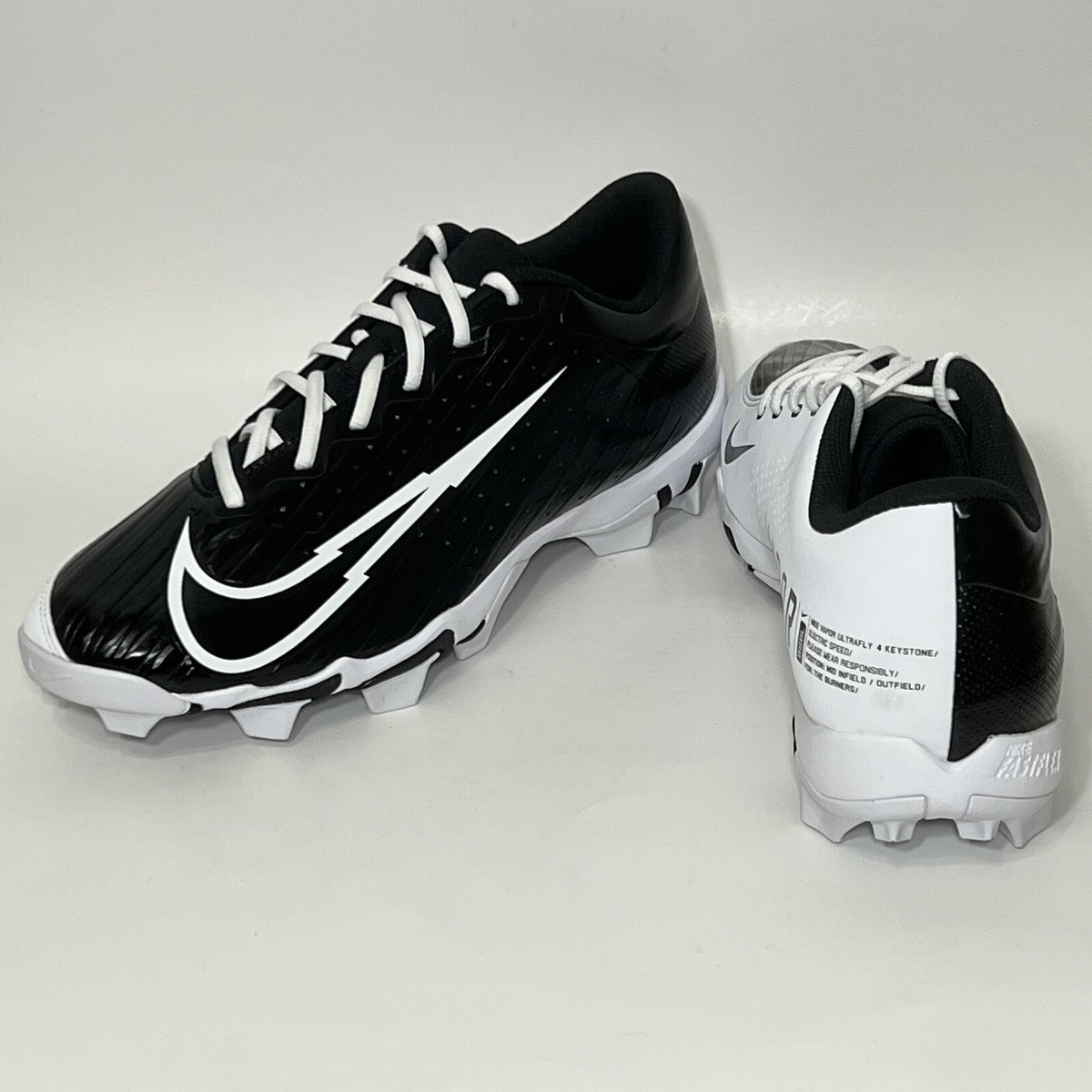 Nike Vapor Ultrafly 4 Keystone Baseball Cleats Black White Size 13