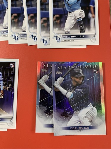Lotto di carte Vidal Brujan 15 Rookie 2022 Tampa Bay Rays elenco qui sotto - Foto 4 di 5