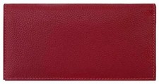 Red Basic Genuine Leather Checkbook Cover For Men  Women