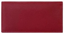 Red Basic Genuine Leather Checkbook Cover For Men & Women 