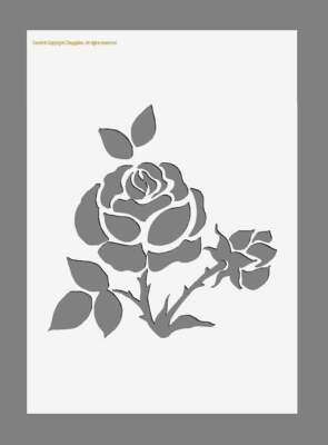 ROTE ROSE | Vintage Französische Garten Schablone | A5/A4/A3 Größen 190 Mikron