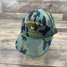 Vintage John Deere Camo James River Equipment Trucker Snap Back Hat Cap