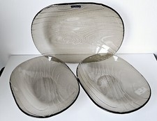 3er Set Villeroy & Boch Urban Nature 25cm / 30cm Glas Dinnerware Teller Schalen