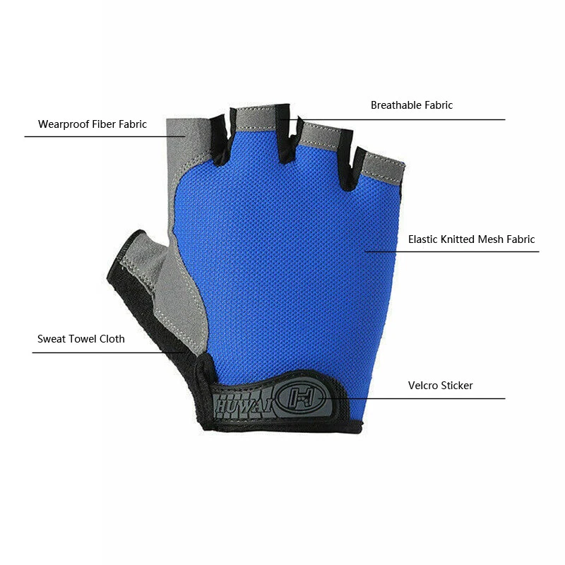 Kurze Fahrradhandschuhe Halbfinger für Damen und Herren, Radhandschuhe fingerlos - Bild 3 von 4