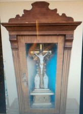 TABERNACOLO/Altare Antico oggetto arredo col. legno/ceramiche consegna dopo 10/9