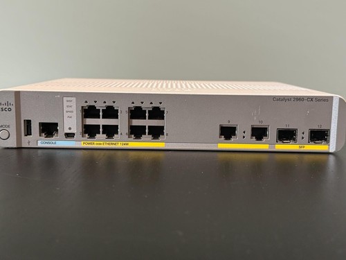 Cisco WS-C2960CX-8PC-L V03, PoE 124W 8x + 2x Gigabit Switch - Afbeelding 3 van 4