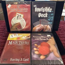 Four Magic Dvds Svengali Deck Invisible Deck Sponge Balls Card Forces