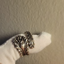 925 stamped Silver adjustable Ring spoon handle shape and design