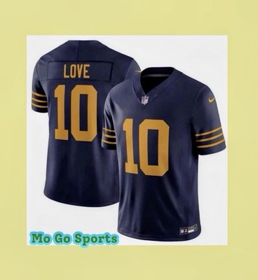 Green Bay Packers Jordan Love #10 Navy Alt Jersey Official NFL Nike Mens Size L