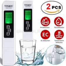 2PC TDS Meter Digital Tester Water Quality Testing Kits Drinking Water 0-9990ppm