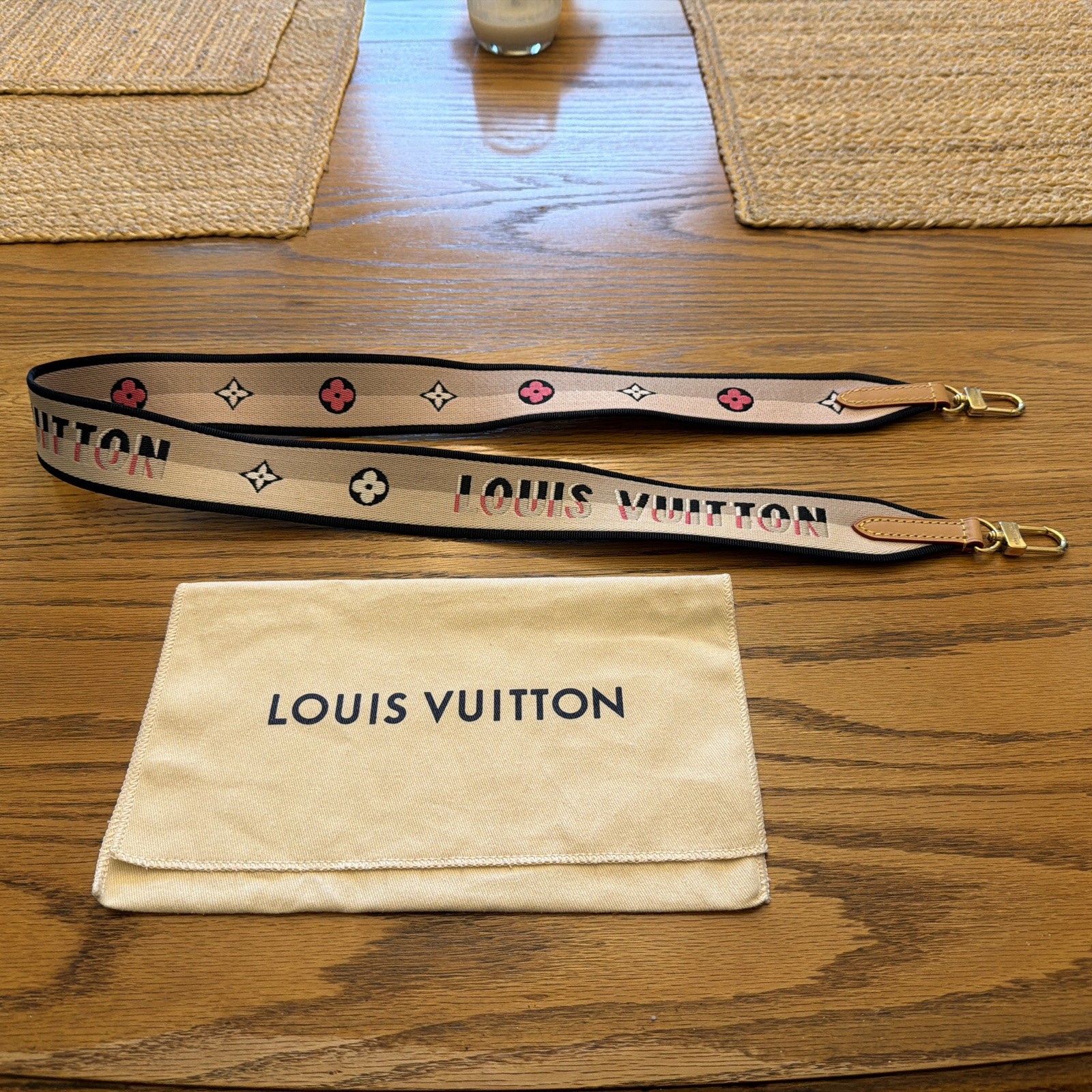 LOUIS VUITTON PINK JACQUARD DIANE SHOULDER STRAP NEVER USED