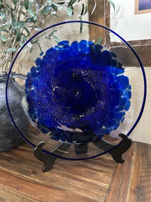 Art Deco Hand Blown Glass Signed Johnny Camp Opal Art Glass Studios 2003