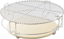 Ceramic Grill Cooking System Kit 2 Grates Rack Heat Deflectors Kamado Style Set