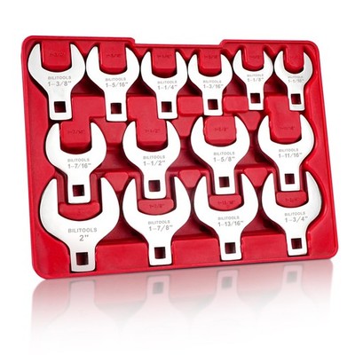 BILITOOLS 14-Piece Jumbo Crows Foot SAE, 1-1/16'' - 2'', Sae, - 2''