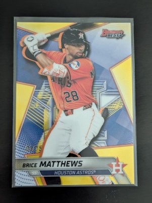 2025 Bowman's Best - Top Prospects Brice Matthews #TP-18 Yellow Refractor 3/75