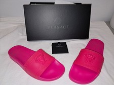 VERSACE Medusa slides FLIP-FLOP sandals Authentic mens 45EU 11.5-12 US red pink