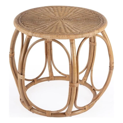 Butler Specialty Company Savannah Woven Rattan Round End Table - Natural - Picture 1 of 9