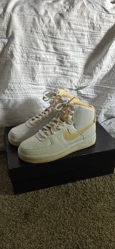 Nike Air Force 1 Mid Top Sneaker White/Yellow Leather DV7454-100 2023