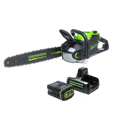 Greenworks 82V 20" 3.4kW Cordless Battery Chainsaw w/ 4.0Ah Battery and Dual